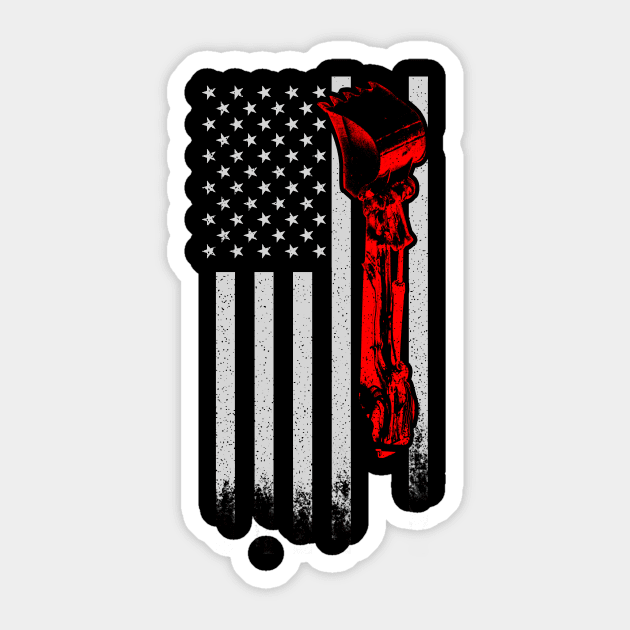 Heavy Equipment Operator Shirt | American Flag Gift Sticker by Gawkclothing